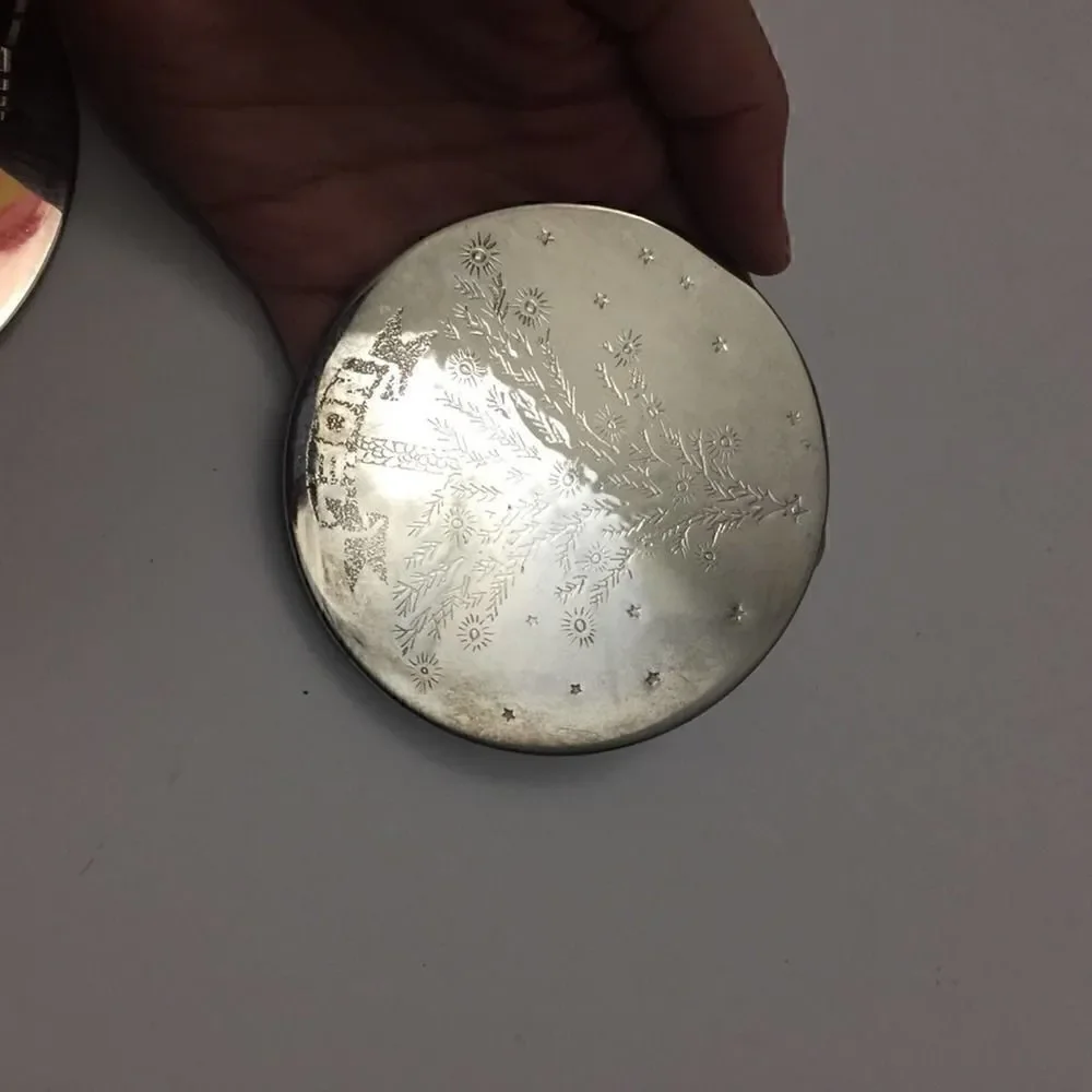 Vintage NOEL Christmas Tree Silver Plated Coasters